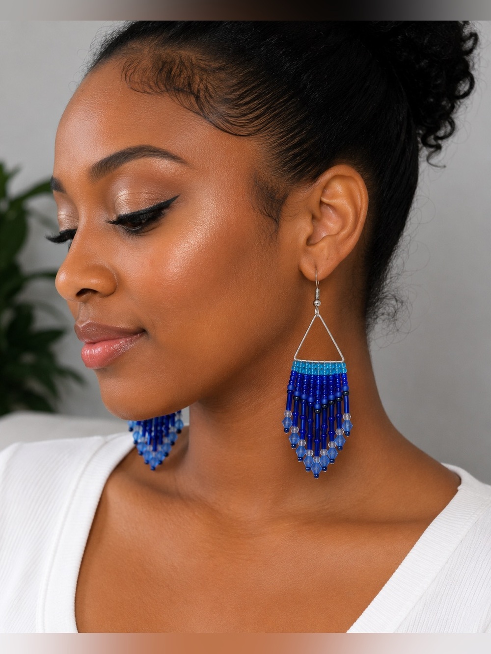 Blue Ombre Fringe Earrings